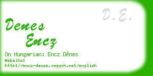 denes encz business card