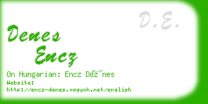 denes encz business card